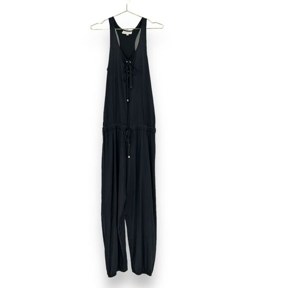 ALEXIS Midnight Navy Blue 100% Silk Sleeveless Jumpsuit Romper XS Casual